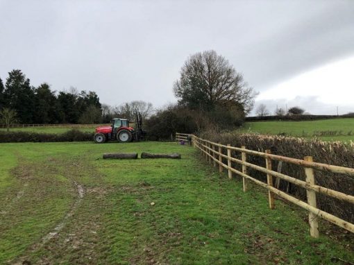 Equestrian post and rail fencing
